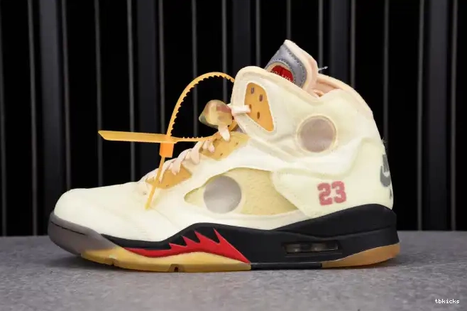 TBK Retro OFF-WHITE Jordan 5 DH8565-100 Sail 0422